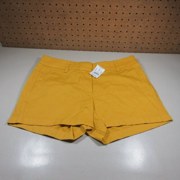 JCREW womens solid canary chino shorts 4 h5616 NWT - Picture 1 of 8